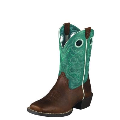 Ariat Crossfire - Western Laarzen Bruin / Turquoise Kinderen - 11273-240